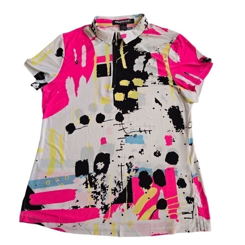 Jamie Sadock Abstract Polo Athletic
Shirt Short Sleeve Sz L - Picture 6 of 10